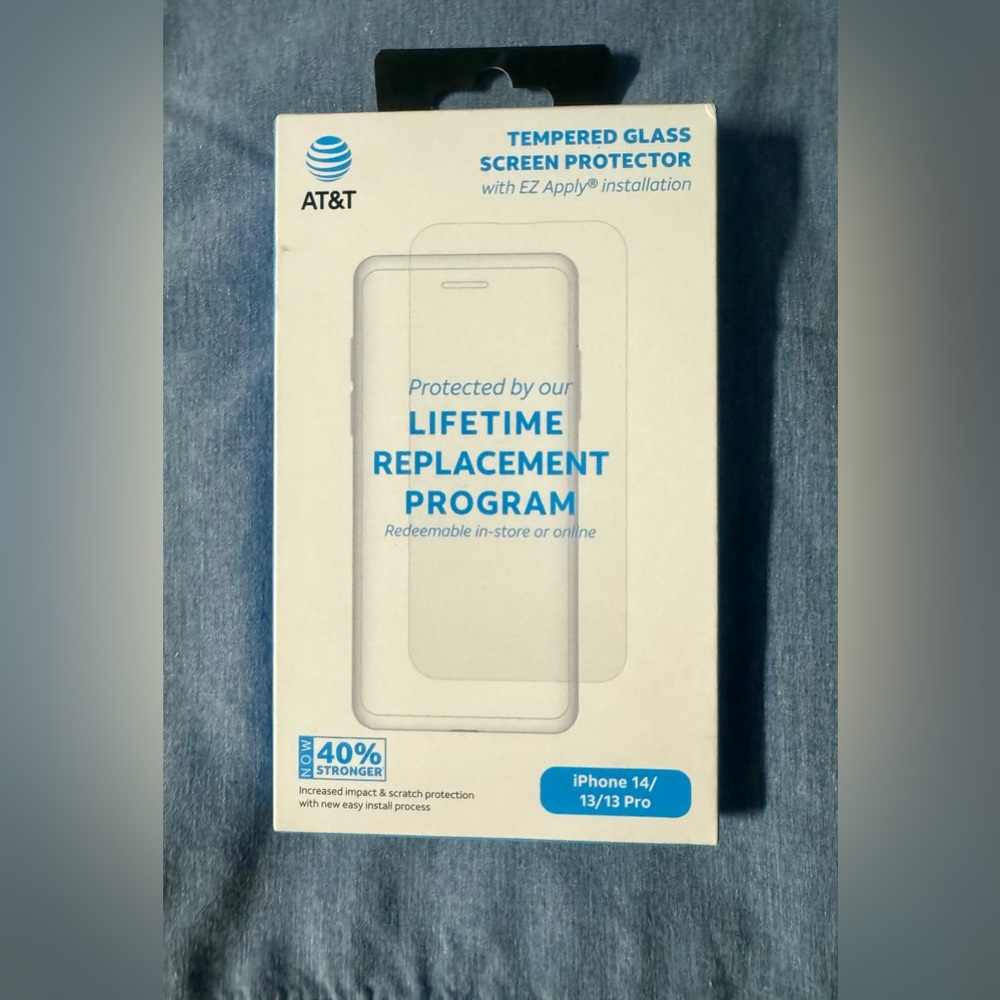 AT&T tempered glass screen protector iPhone 13/13Pro & 14